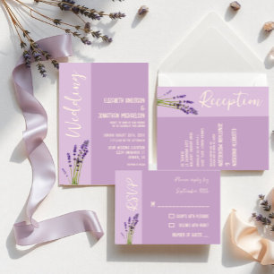 Cartão RSVP Lavanda Love Wedding