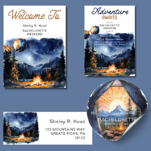 Convites Acampamento Aguarda Fim de Semana da Bachelorette