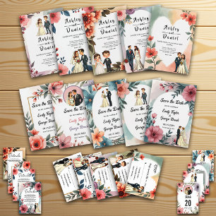 Convites Boho Watercolor Noiva Floral E Casamento De Groom