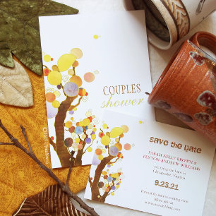 Convite para Casamento Russo de Árvores de Amor