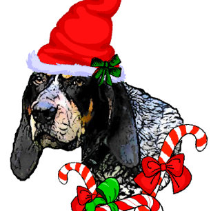 Cartão De Festividades Presentes de Natal do Bluetick Coonhound