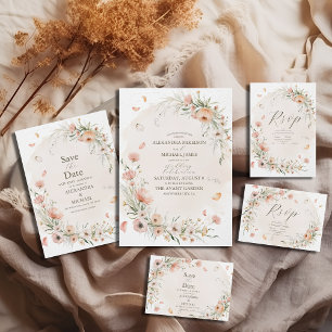 Convites Boho Wildflower Garden Wedding