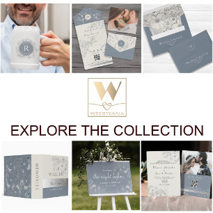 Convites Vintage Dusty Blue All in One Wedding