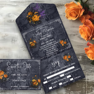Reserve A Data Salve a data do casamento de Halloween Orange Rose