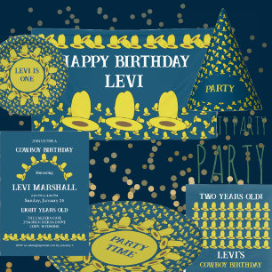 Convite de aniversário Cowboy