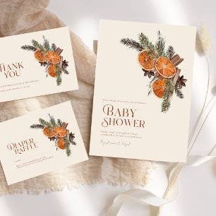 Cartão De Informações Livros de Chá de fraldas de Laranja e Canela Secos