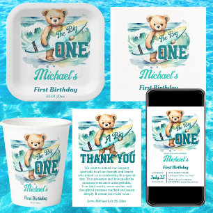 Convites A grande placa de surfe do ursinho de surfe da fes