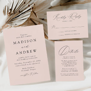 Convites Blush Modern Elegance Photo Wedding