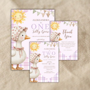 Convites Um Bobo Goose Girl primeiro aniversario Party Wate