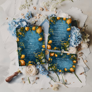 Cartão RSVP Casamento Mediterrâneo Lemon Bliss