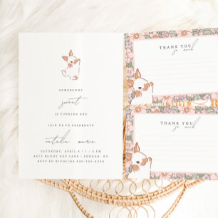 Convites Primeiro aniversario De Meninas Florais De Primave