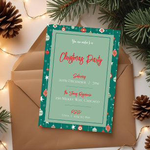 Festivo Baubles & Snowflakes Convite de Natal
