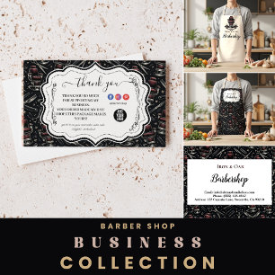 Cartão De Visita Ferramentas Tradicionais de Barbeiro Corte Clássic