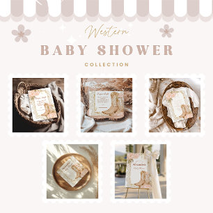 Convites Rustic Cowgirl Boots Chá de fraldas Floral