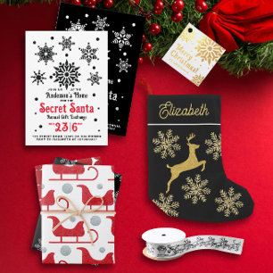 Convites Papais noeis De Natal Pretos E Brancos Floco De Ne