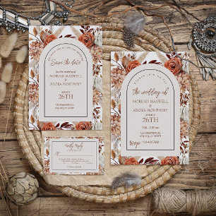 Boho Neutral Watercolor Pampas Convite Para Casame
