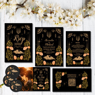 Convites Casamento de Estrelas Negras Celestiais à Meia-Noi