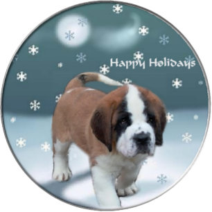 Cartão De Festividades Saint Bernard Puppy Christmas Gifts
