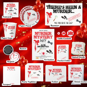 Convites Festa de aniversário Misteriosa de Assassinato