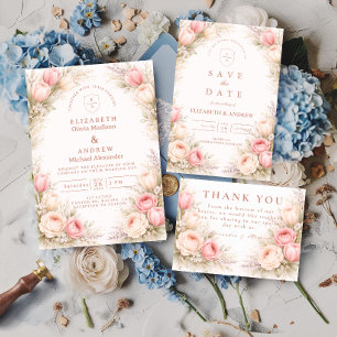 Cartão RSVP Casamento Floral de Tulipa Rosa Elegante