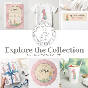 Convites Peter Rabbit   Primeiro aniversário da menina