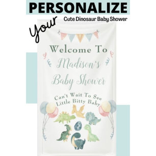 Convites Chá de fraldas de Aquarela do Dinossauro Cento