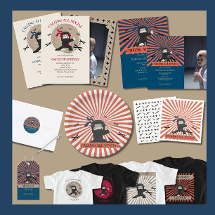 Convites Foto do Aniversário de criança do Guerreiro Ninja 