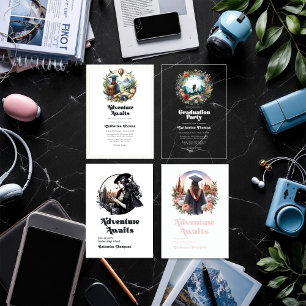 Anúncio Retro Vintage Adventure Aguarda Foto de Graduação