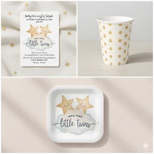 Convites Chá de fraldas Twinkle, Twinkle Little Twins
