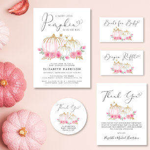 Convites Chá de Menina Virtual Floral Cor-de-Rosa Pumpkin