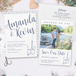 Convites Anéis de Casamento de Gancho de Pesca Russo Preto 