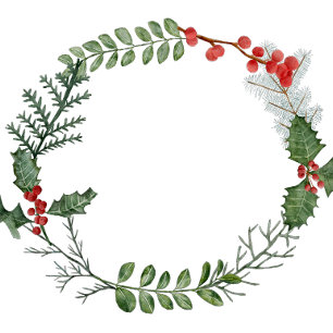 Cartão De Festividades Linda Watercolor Greenery Foto de Natal