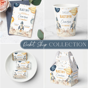 Convites Festa de aniversário de nave espacial Galáxia Espa