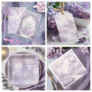 Convites Fairytale Garden Quinceanera Lavanda/Lilac ID1030