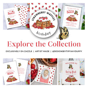 Poster Berry Sweet Waffles e Butterfly Birthday Bem-vindo