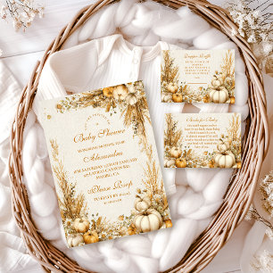 Convites Chá de fraldas de Abóbora Russo de outono