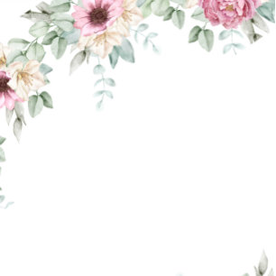 Cartão De Agradecimento Aquarela Floral Rosa Bege