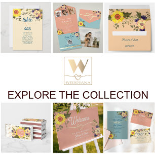 Convites Boho Floral Amarelo Rosa e Casamento Azul