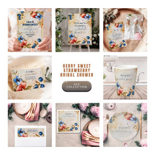 Convites Elegante Berry Sweet Strawberry Chá de panela