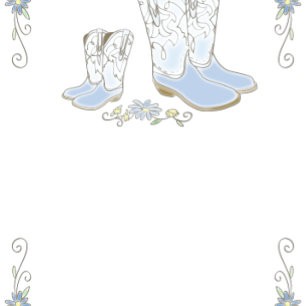 Convites Chá de fraldas do Cowboy País Oeste Blue Boy