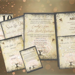 Convites Casamento da Dova Rosa Penta-Esbranquiçada com Fol