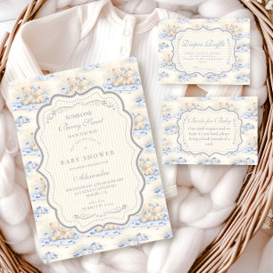 Convites Presente de ursinho de mirtilo Toile Shower de Beb