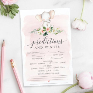 Cartão de Convite para Chá de fraldas Elefante Ros