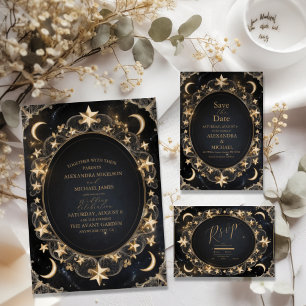 Reserve A Data Tarot Celestial Weding Sun Moon Stars Dourado