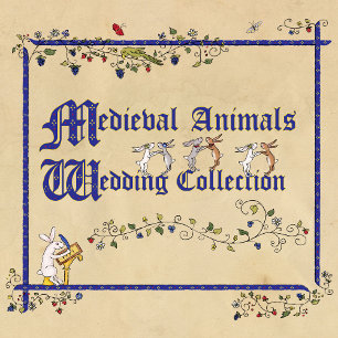 Convite para casamento de animais medievais