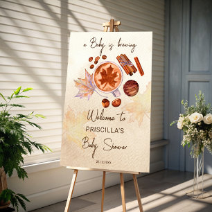 Adesivo O bebê está a fazer o chá de fraldas do outono