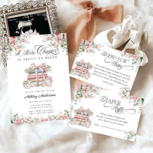 Convites Novo Chá de fraldas de Arco rosa