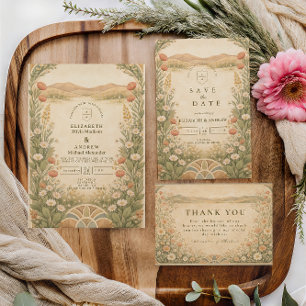 Cartão RSVP Casamento Botânico no Deserto Boho