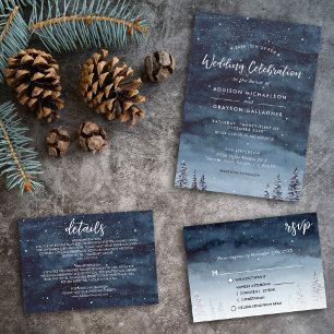 Casamento marinho Blue Snowy Winter Wonderland