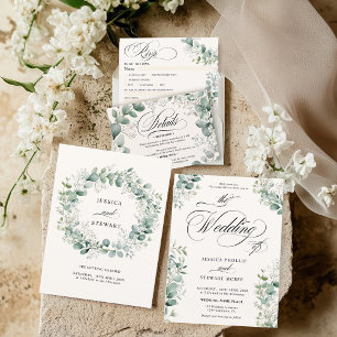 Convites Neném legante Breath Wreath Dusty Greenery Casamen